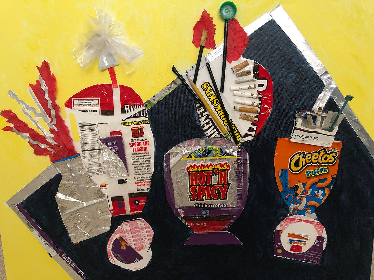 Still Life
Collected outside the Chihuly Mueum in  St. 
Petersburgh 
30" x 24" : Florida Collages : ART UNDERFOOT :: CAROL BASTIEN