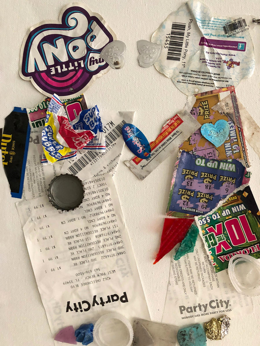 Smooching
Collected outside Party City on 
Okechobee Blvd., WPB
SOLD : Florida Collages : ART UNDERFOOT :: CAROL BASTIEN