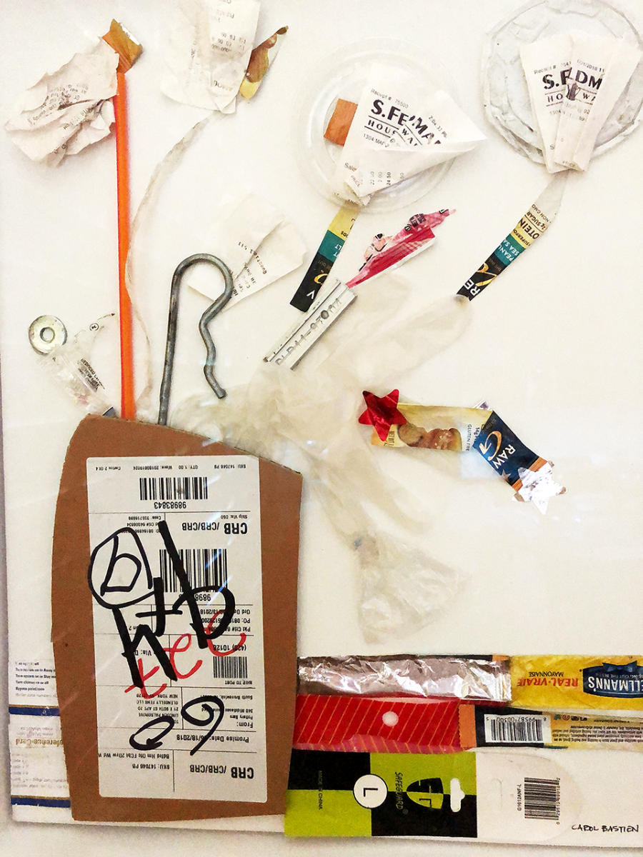 Paper Whites
Collected along Madison Ave. from 
88th-92nd Streets
17" x 21" : New York City Collages : ART UNDERFOOT :: CAROL BASTIEN