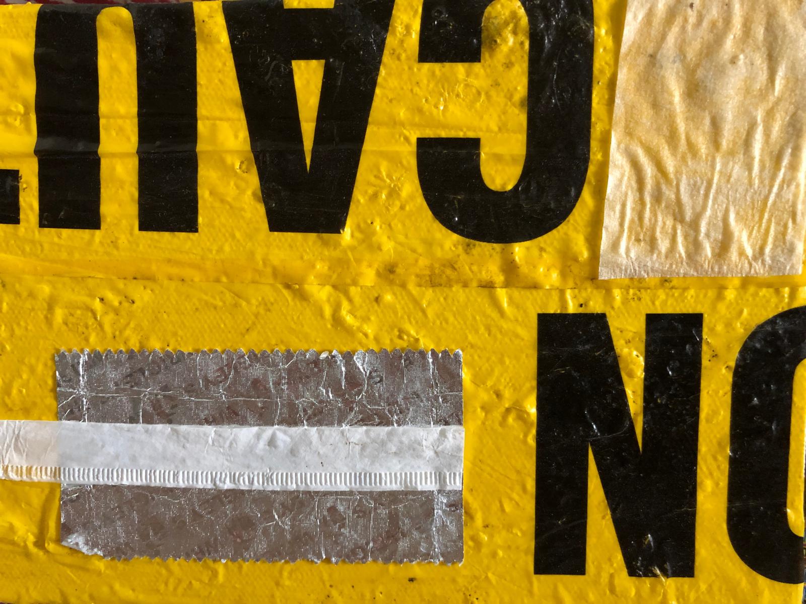CAUTION 1
Collected on 55th St. off 5th Avenue : New York City Collages : ART UNDERFOOT :: CAROL BASTIEN