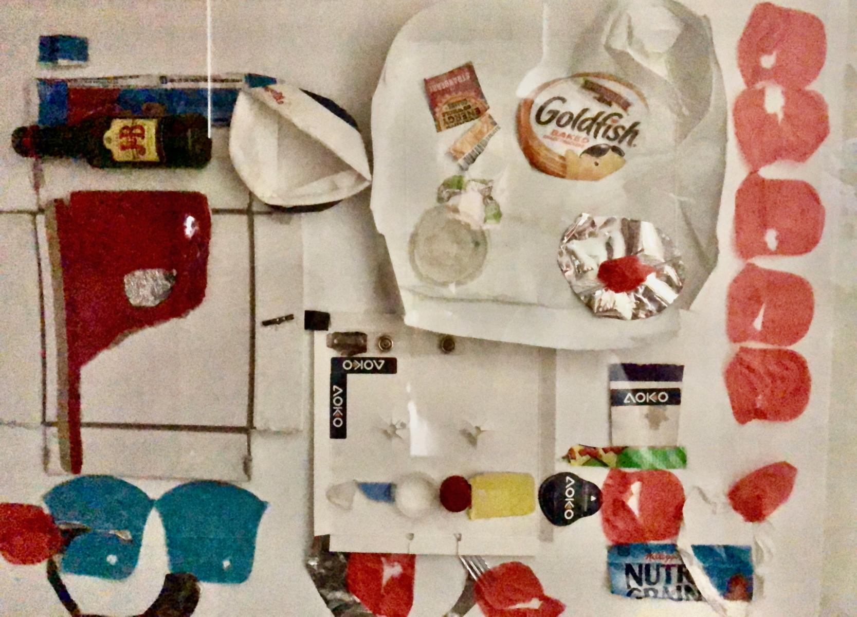 It's a Red Flag Day
Collected from 87-88th St. on 3rd Ave.
21" x 17" : New York City Collages : ART UNDERFOOT :: CAROL BASTIEN