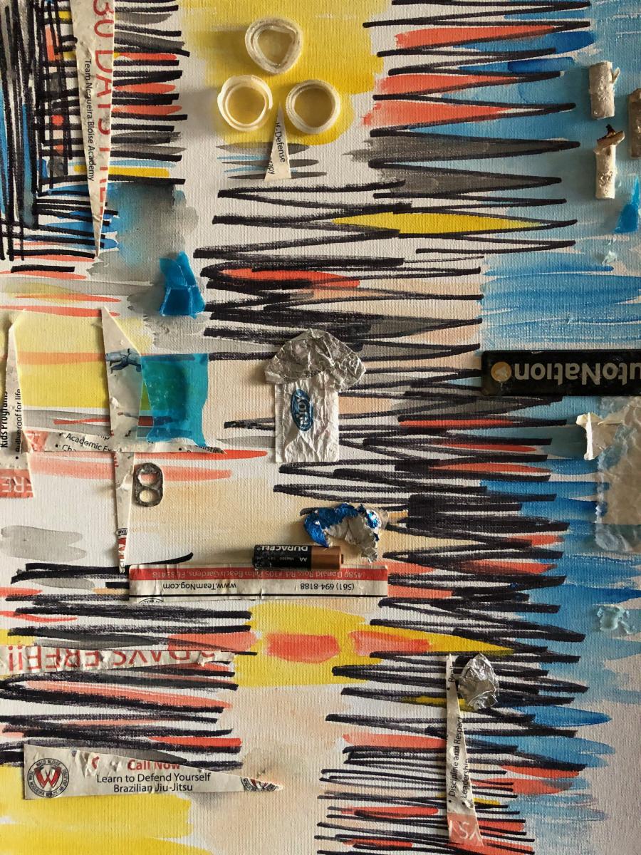 Which Way?
Collected from Strip Mall Parking Lot in PB Gardens
16" x 20" : Florida Collages : ART UNDERFOOT :: CAROL BASTIEN