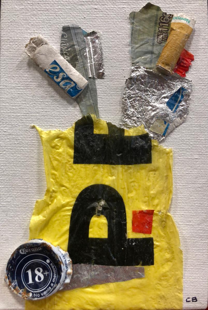 Yellow Vase
Collected from The Cabo del Sol Ocean Golf Course
4" x 6" : Mexico Collages : ART UNDERFOOT :: CAROL BASTIEN