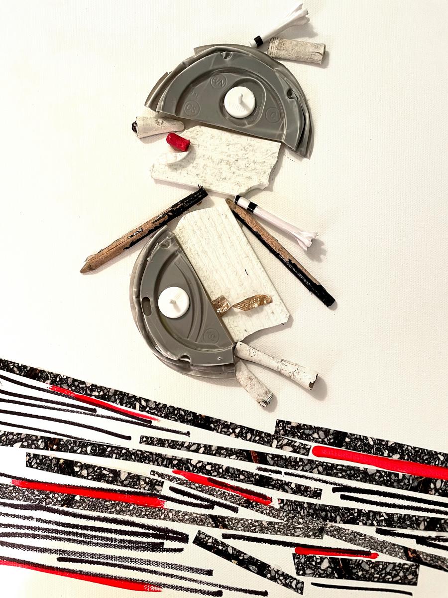 Robotic Character
Collected from The TRadition Golf Course, The CLub at Ibis
12"w x1 6"h : Florida Collages : ART UNDERFOOT :: CAROL BASTIEN