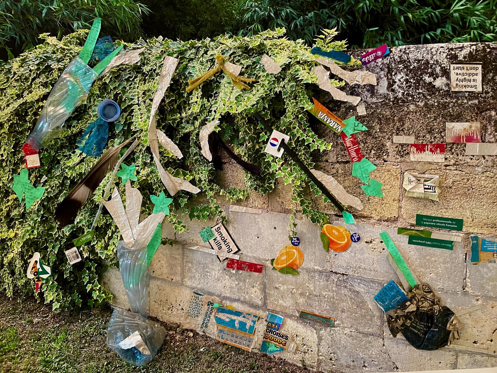 Saint-Emilion Wall
Collected on a path from a vineyard back to town
31 1/2" w x 24" h : France Collages : ART UNDERFOOT :: CAROL BASTIEN