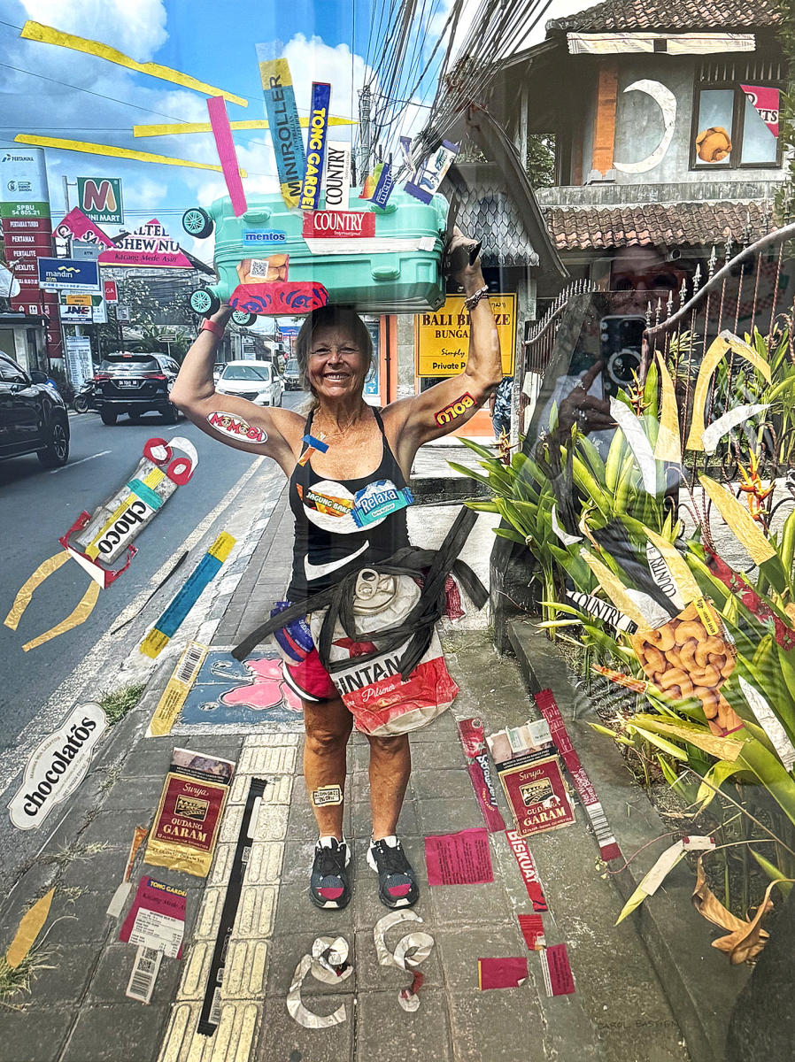 Luggage Walk in Ubud, Bali
 : Bali Collages : ART UNDERFOOT :: CAROL BASTIEN