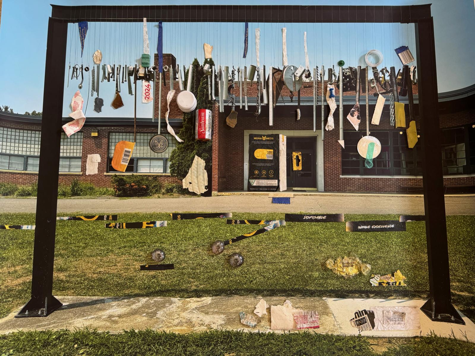 Extra Kinderhook School now and Art Gallery
323"x x26" h : Upstate New York : ART UNDERFOOT :: CAROL BASTIEN