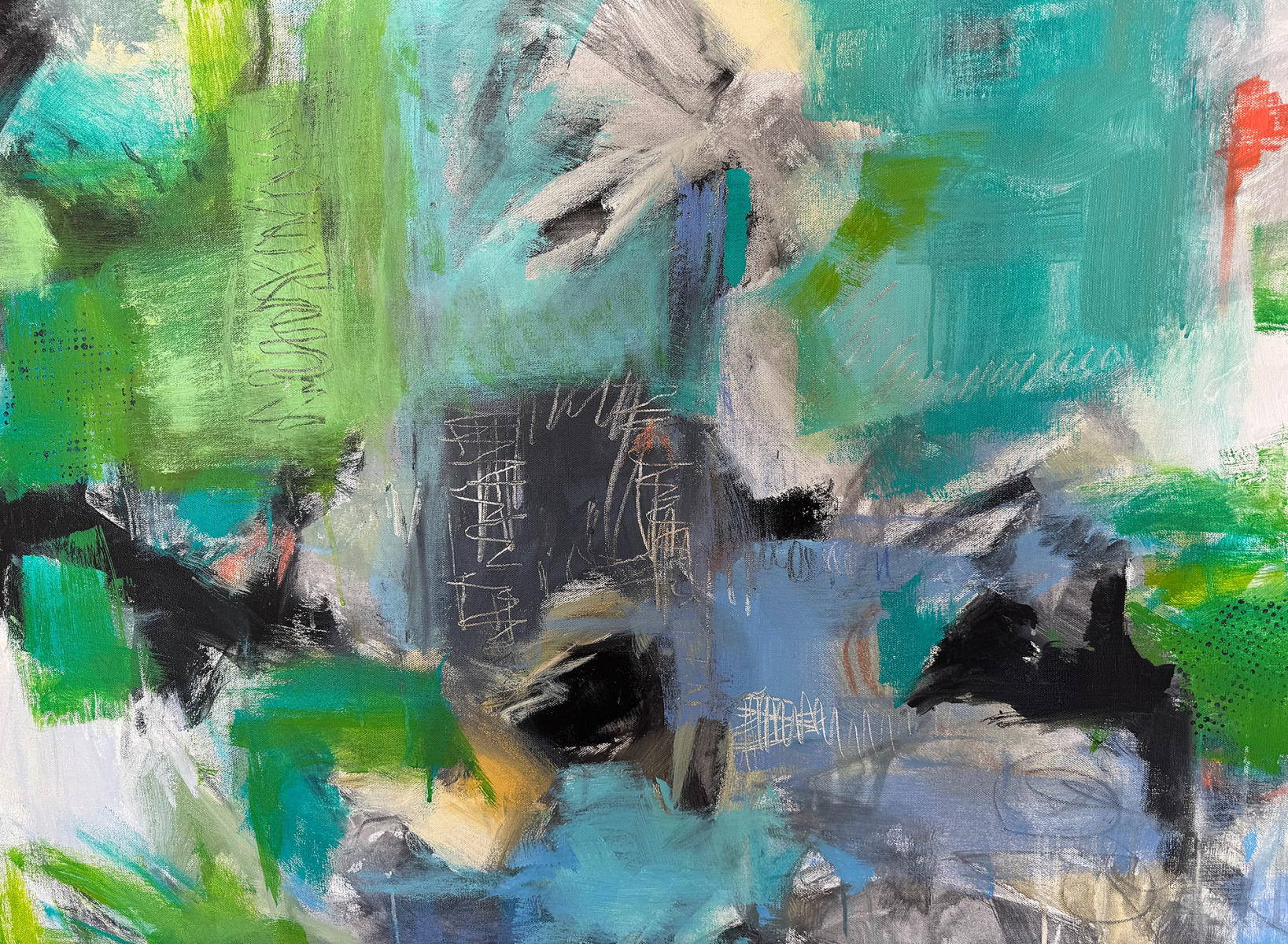 Solitary Palm : Paintings : ART UNDERFOOT :: CAROL BASTIEN